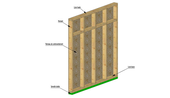 mur ossature bois classique